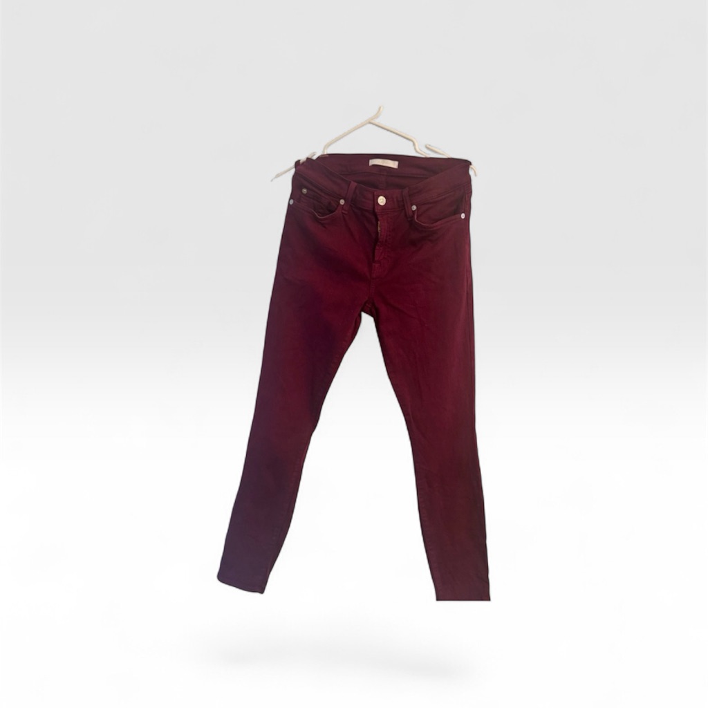 7 For All Mankind Burgundy Denim Sz 27